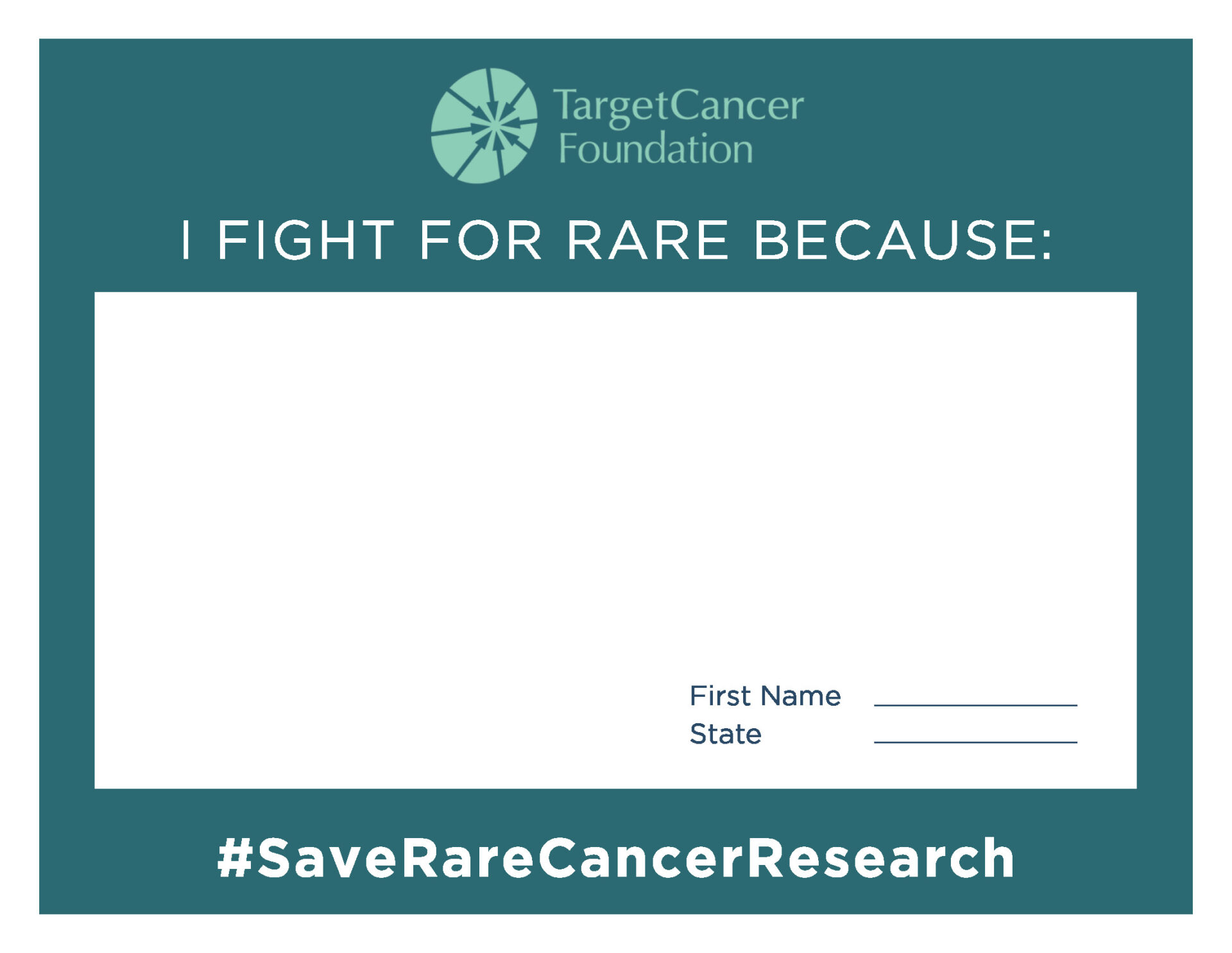 I fight for rare selfie sign teal I fight for rare selfie sign